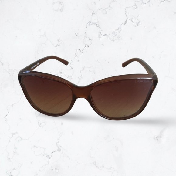 Authentic MIU MIU SMU07L Brown Gradient Cateye Sunglasses - Picture 2 of 6
